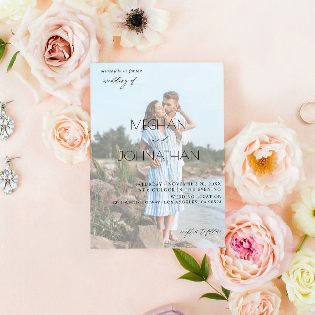 Invitation Noms Photo moderne 6 Mariage vertical (Créateur téléchargé)