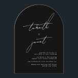Invitation NOMS Premium Mariage d'arc noir et blanc élégant<br><div class="desc">Cette conception fait partie d'une collection. NOMS Premium Faire-part de mariage d'arc noir et blanc élégant</div>