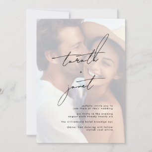 Invitation NOMS Premium Mariage photo noir et blanc élégant