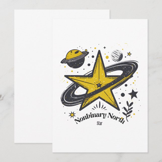 Invitation Nonbinary North Star Shirt – LGBTQ Camping Pride (Devant / Derrière)