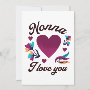 Invitation Nonna Je t'aime, grand-mère Je t'aime