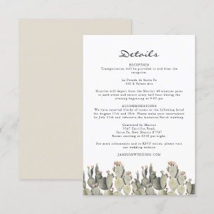Invitation Norah - Prickly Pear Cactus Bohemian Details Card