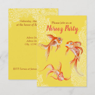 Invitation Norooz party Orange de poisson rouge