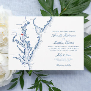 Invitation North Beach Maryland Map Elegant Mariage de la mar