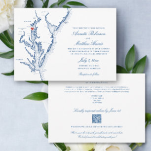 Invitation North Beach MD all-in-one QR code RSVP Mariage
