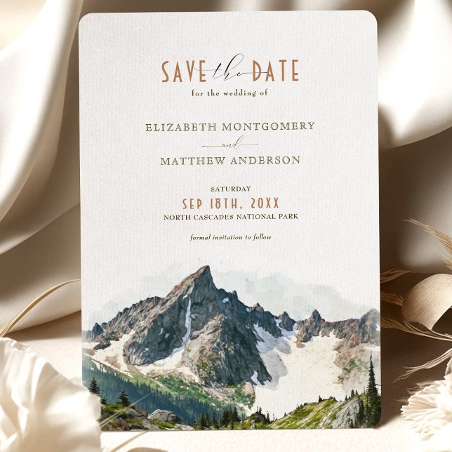 Invitation North Cascades Sauvegardez La Date Destination Mon (Créateur téléchargé)