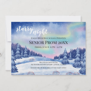 Invitation Northern Lights and Stars