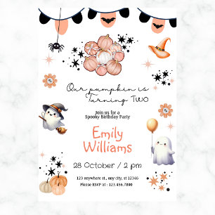 Invitation Nos Filles Citrouilles Halloween Anniversaire Chaq