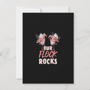Invitation Nos Flock Rocks Funny Flamant rose Animal Famille 