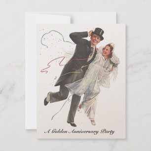 Invitation Nostalgique de jour de mariage Couple Anniversaire