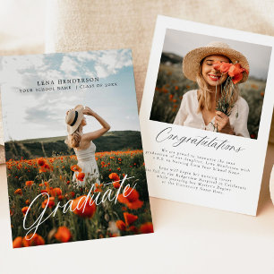 Invitation Note de graduation photo minimaliste moderne