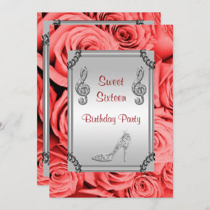 Invitation Note de musique de diamant, stylet et bonbon 16 à