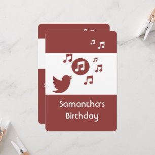 Invitation Note de musique Stylo Songbird Anniversaire