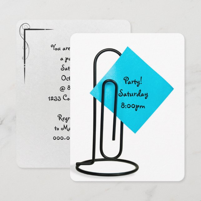 Invitation Note de rappel de la partie Office (Devant / Derrière)