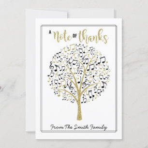 Invitation note de remerciements musique enseignant cadeau CA