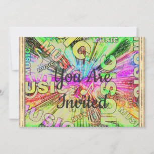 Invitation Notes colorées de musique
