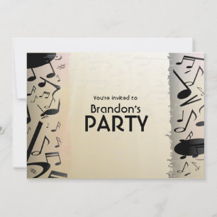 Invitation Notes de bronze et de musique noire