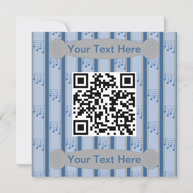 Invitation Notes de musique amusantes et fantaisistes Code QR (Devant)