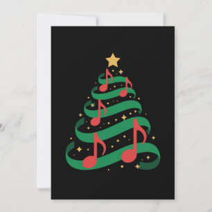 Invitation Notes de musique d'arbre de Noël étoile mélodie de