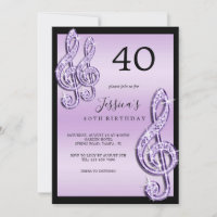 Notes de musique Lilac Glitzy Anniversaire