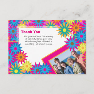 Invitation Notes hippies heureuses de Merci de flower power
