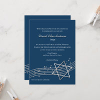 Notes musicales Bar Mitzvah Silver avec option de