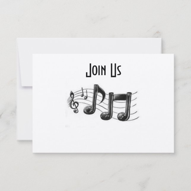 INVITATION NOTES MUSICALES DANS UNE FUN "TOUT" OCCASION INVIT (Devant)