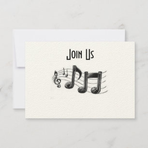 INVITATION NOTES MUSICALES DANS UNE FUN "TOUT" OCCASION INVIT