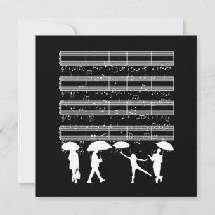 Invitation Notes musicales de pluie Partition musicienne de p