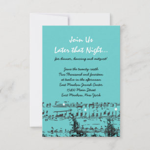 Invitation NOTES MUSICALES ET ÉTOILES Bar Bat mitzvah Invitat