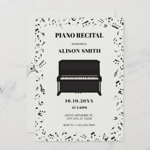 Invitation notes musicales pour piano