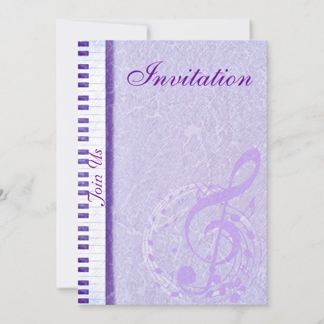 Invitation Notes musicales violettes & Keys_Invitation (Devant)
