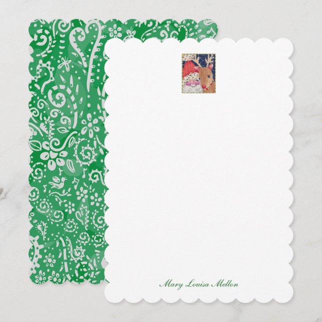 Invitation Notes personnalisés avec Santa et Rudolf (Devant / Derrière)