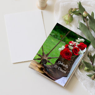 Invitation Notes plates de Mariage de Roses rustiques et de b