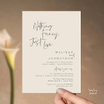 Invitation Nothing Fancy Just Love, Modern Wedding Dinner<br><div class="desc">Elegantly announce your happily ever after with our modern classy wedding elopement reception dinner celebration invitation card, with card title "Nothing Fancy, Just love". Tailored for couples continuing their love story, this invitation strikes a perfect balance of sophistication and charm, setting the scene for an unforgettable event. Featuring a modern...</div>
