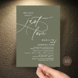 Invitation Nothing Fancy, Just Love, Romantic Wedding Dinner<br><div class="desc">Celebrate your love story with this elegant minimalist wedding invitation, designed with a refined sans font paired with delicate romantic elegant handwritten script. Perfect for couples who love modern romance, soft neutrals, and timeless typography, "Nothing Fancy, Just Love". Perfect for couples extending their joyous occasion, this invitation exudes sophistication with...</div>