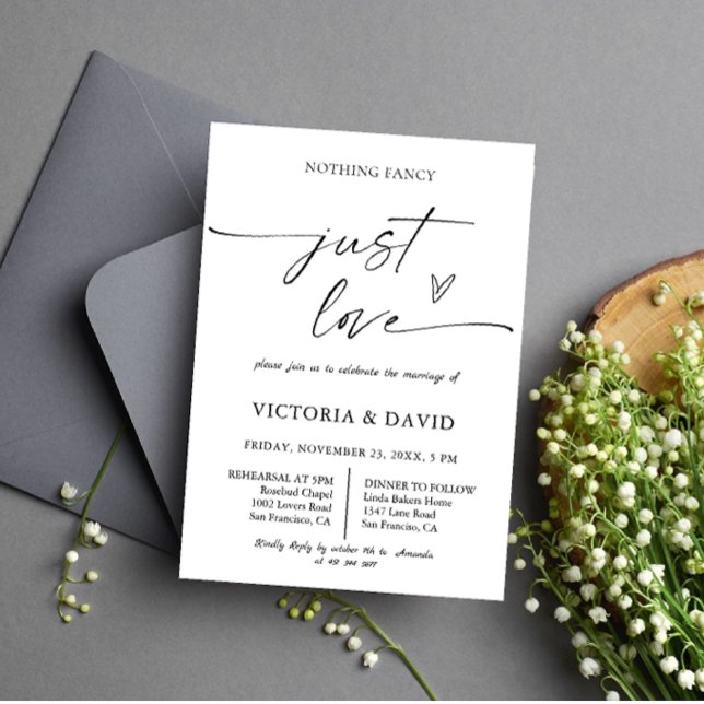 Invitation Nothing fancy just love wedding (Créateur téléchargé)