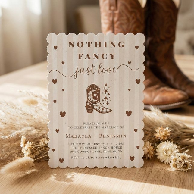 Invitation Nothing Fancy Just Love Western Rustic Wedding (Créateur téléchargé)