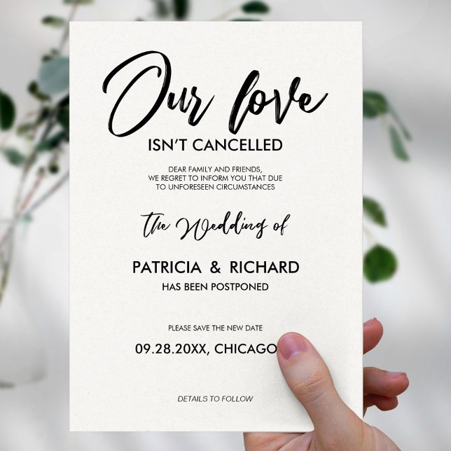 Invitation Notre amour n'est pas annulé Report de mariage (Créateur téléchargé)