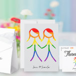 Invitation Notre amour perpétuel<br><div class="desc">Ce faire-part de mariage présente un design magnifique et chaleureux pour annoncer officiellement votre journée spéciale. Le graphique représente deux femmes, sous la forme d'élégantes figurines en bâton, se tenant la main. Les figures sont colorées dans un bel arc-en-ciel, symbolisant l'amour et la diversité. Cette invitation est une merveilleuse façon...</div>