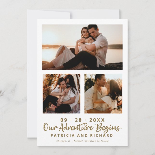 Invitation Notre Aventure Commence À Enregistrer La Date 3 Ph (Devant)