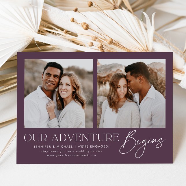 Invitation Notre aventure commence Fiançailles photo Faire-pa (Créateur téléchargé)