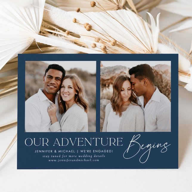 Invitation Notre aventure commence Fiançailles photo Faire-pa (Créateur téléchargé)