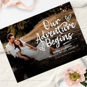 Invitation Notre Aventure Commence Le Mariage Enregistrer La