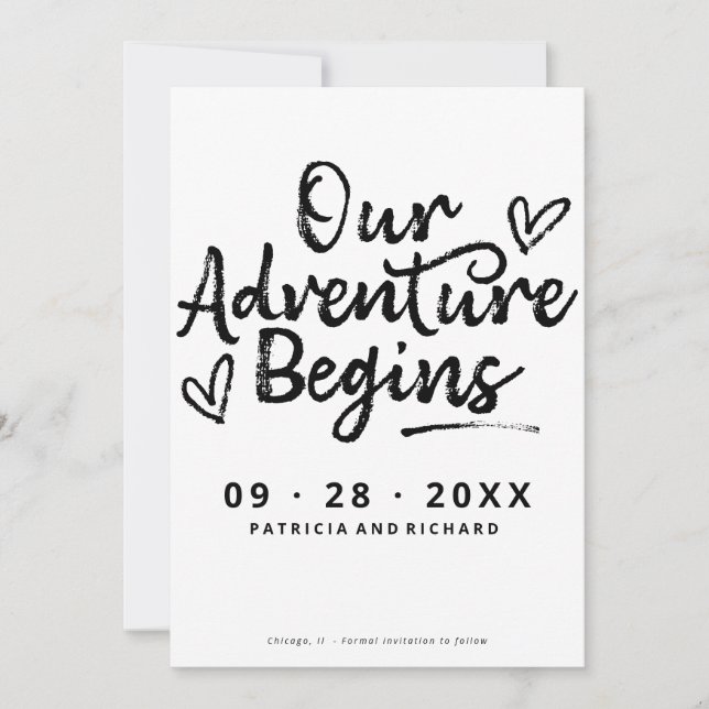 Invitation Notre Aventure Commence Sauvegarder La Date Non Ph (Devant)