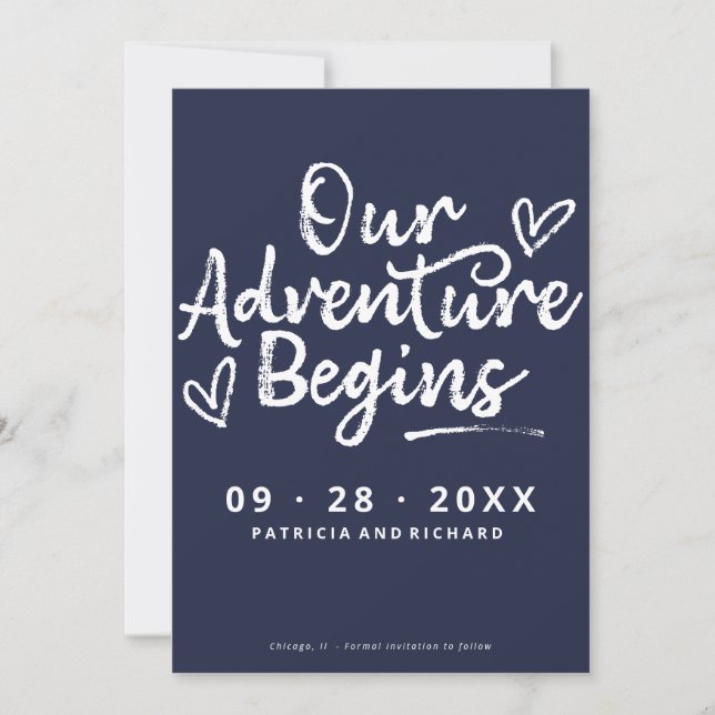 Invitation Notre Aventure Commence Sauvegarder La Date Non Ph (Devant)