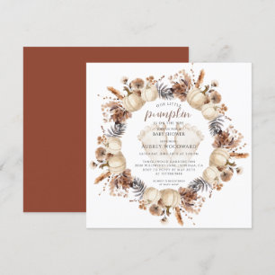 Invitation Notre Baby shower d'automne petit Citrouille