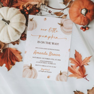 Invitation Notre Baby shower d'automne petit Citrouille
