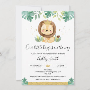 Invitation Notre Baby shower de la Couronne du petit roi Lion