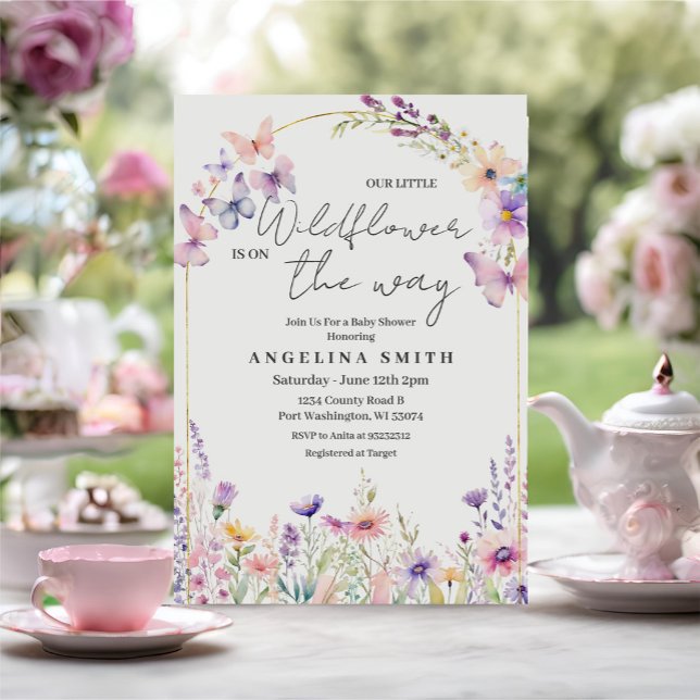 Invitation Notre Baby shower Floral Petit Fleur sauvage (Créateur téléchargé)